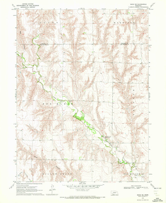 Classic USGS Quick SE Nebraska 7.5'x7.5' Topo Map Image