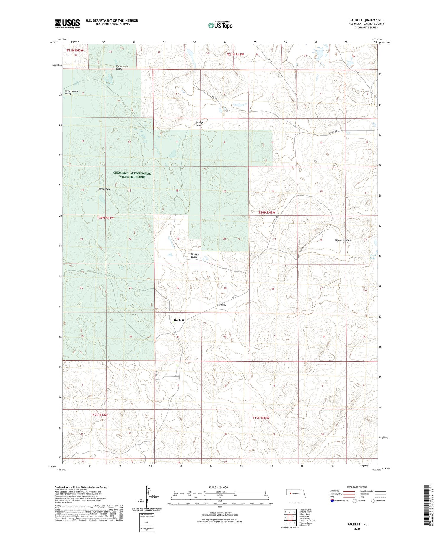 Rackett Nebraska US Topo Map Image