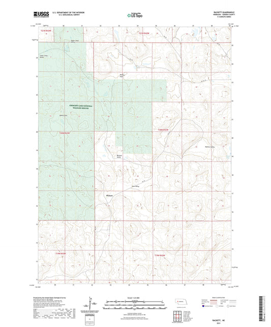 Rackett Nebraska US Topo Map Image