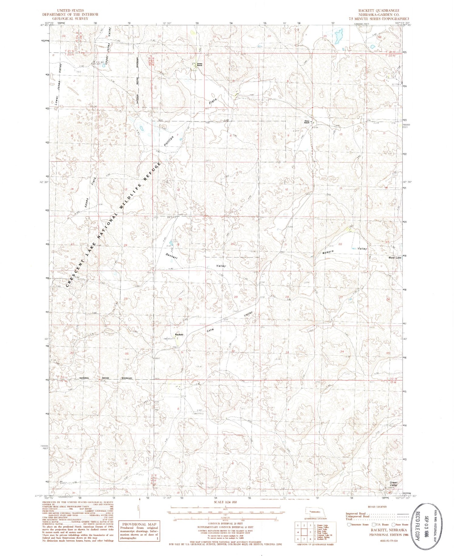 Classic USGS Rackett Nebraska 7.5'x7.5' Topo Map Image