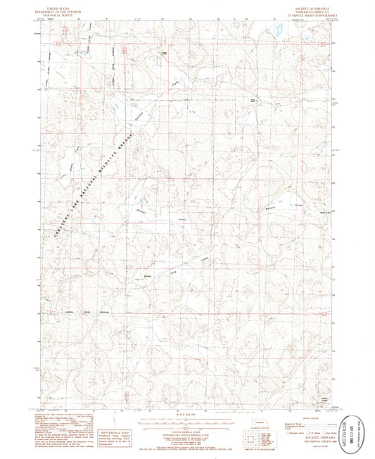 Classic USGS Rackett Nebraska 7.5'x7.5' Topo Map Image