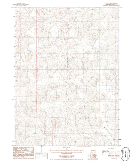 Classic USGS Rackett SE Nebraska 7.5'x7.5' Topo Map Image