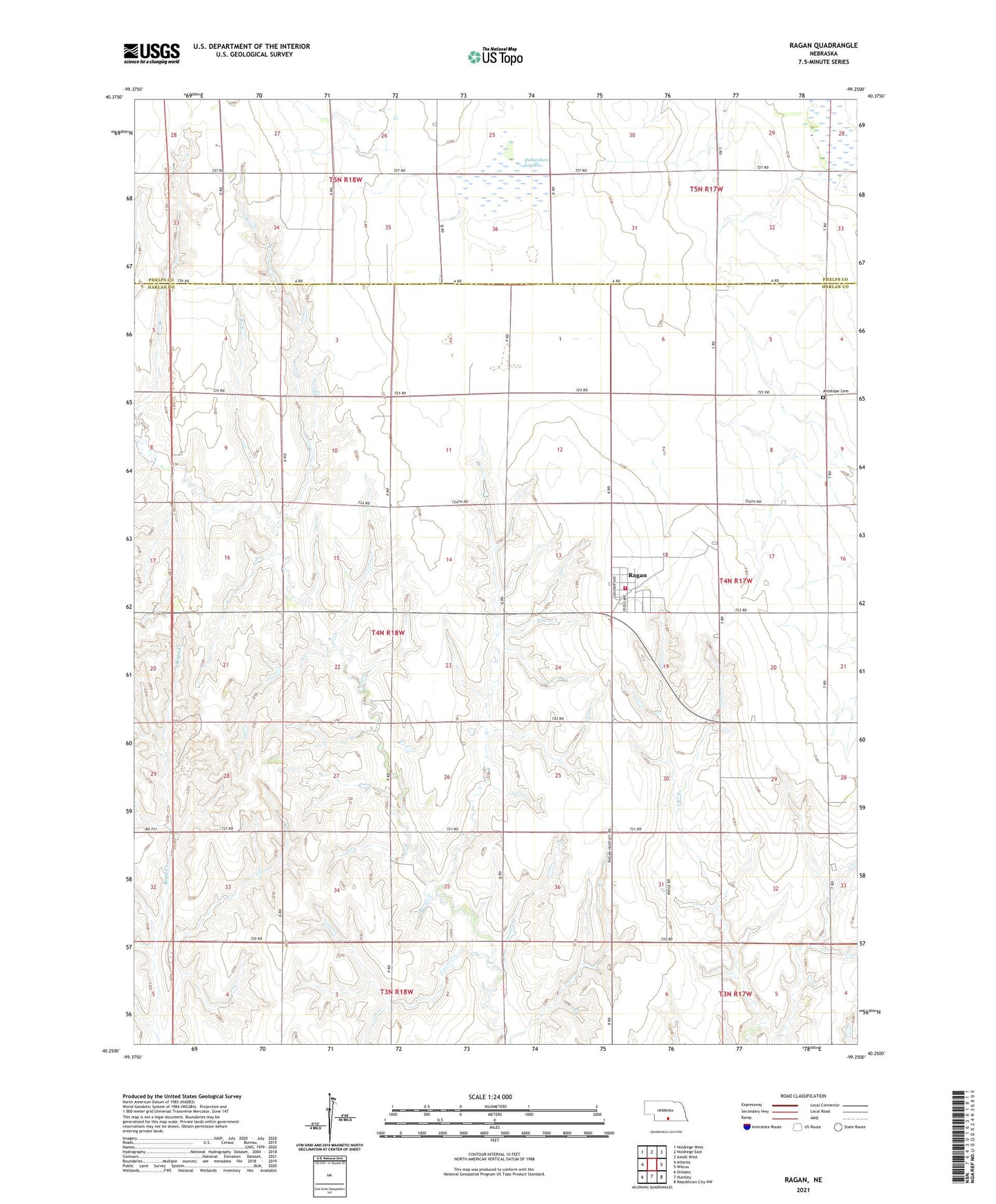 Ragan Nebraska US Topo Map Image