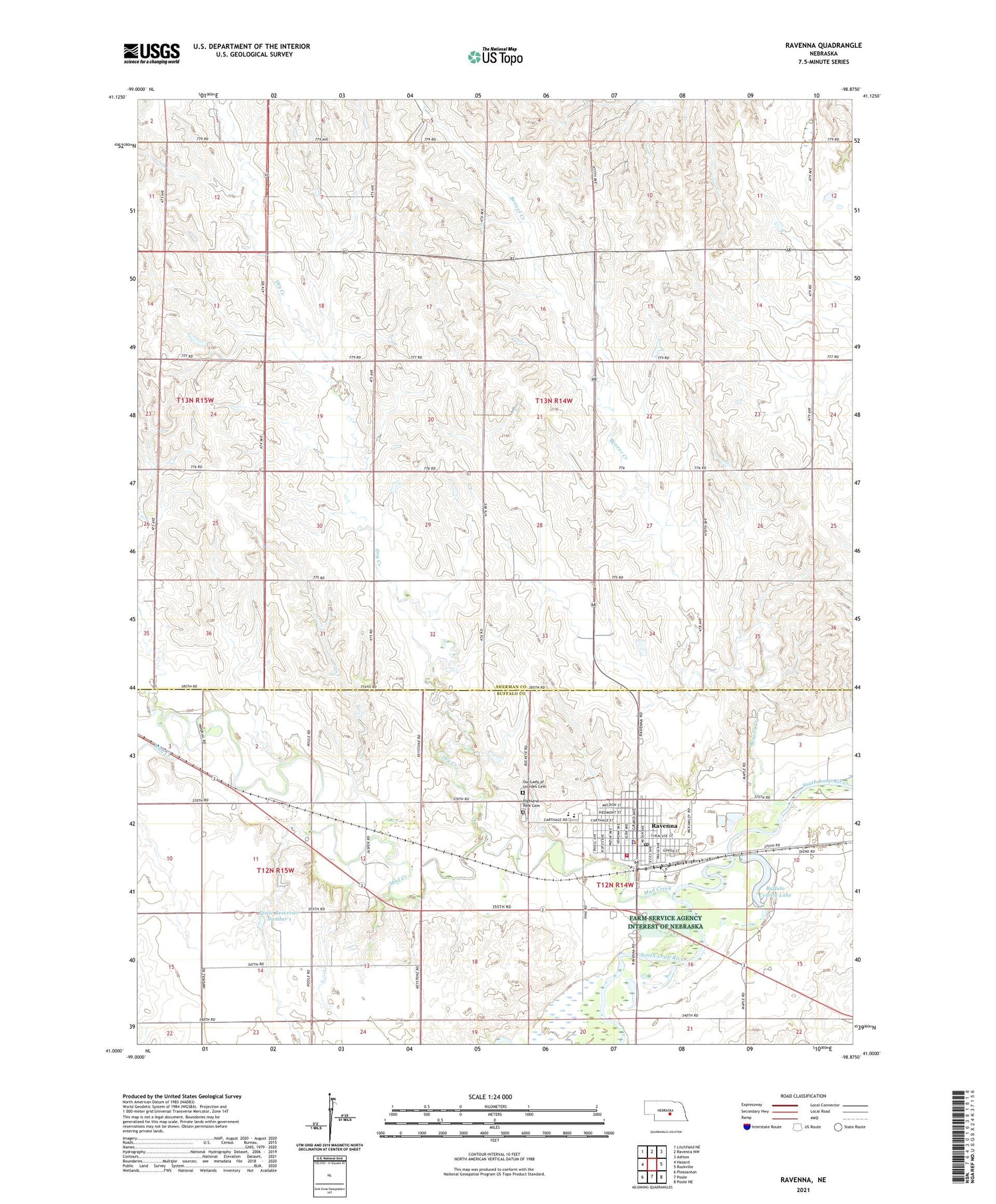 Ravenna Nebraska US Topo Map Image