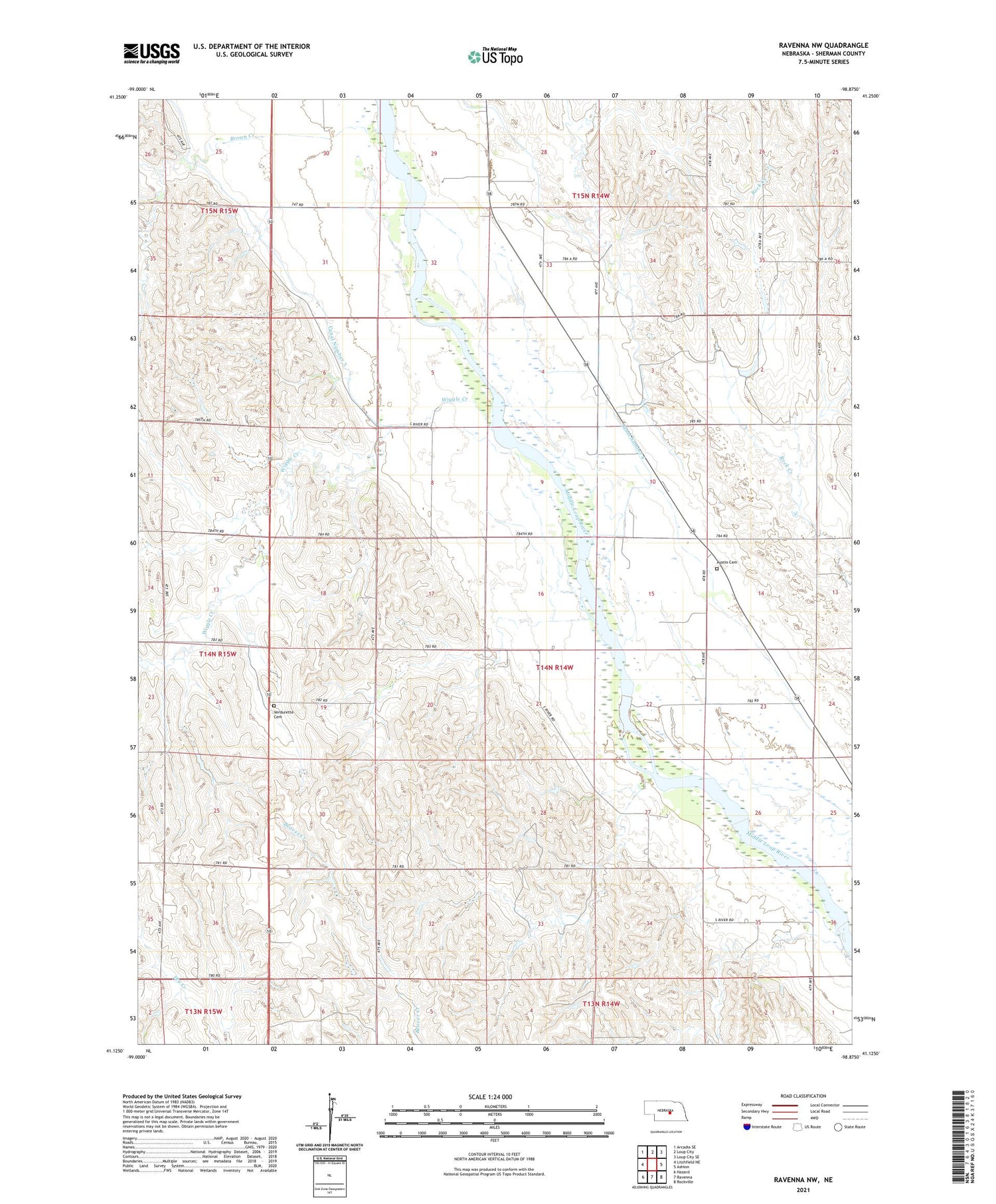 Ravenna NW Nebraska US Topo Map Image