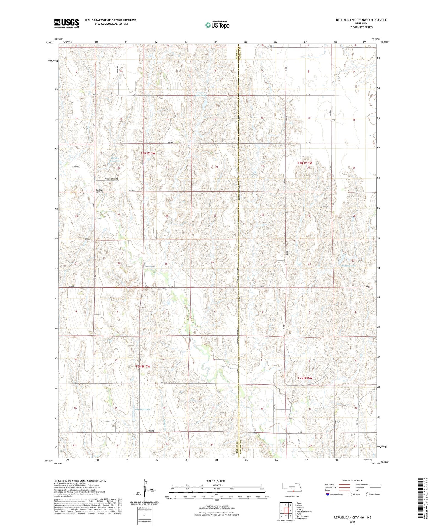 Republican City NW Nebraska US Topo Map Image