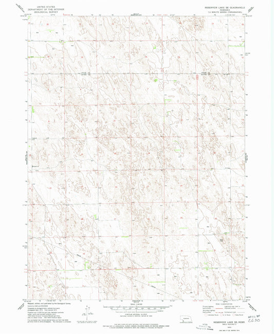 Classic USGS Reservoir Lake SE Nebraska 7.5'x7.5' Topo Map Image