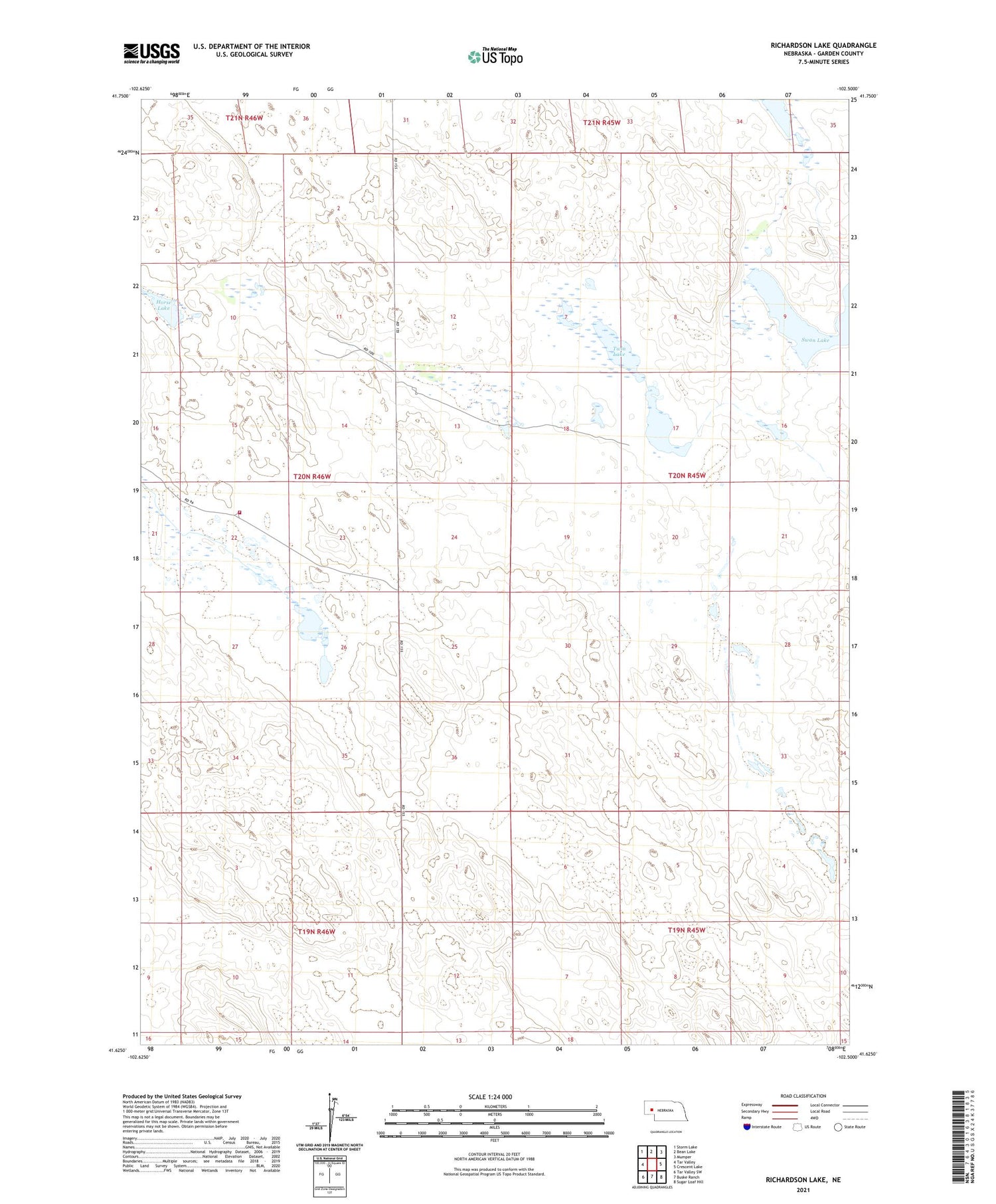 Richardson Lake Nebraska US Topo Map Image