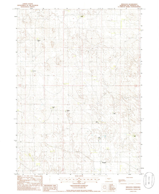 Classic USGS Ringgold Nebraska 7.5'x7.5' Topo Map Image