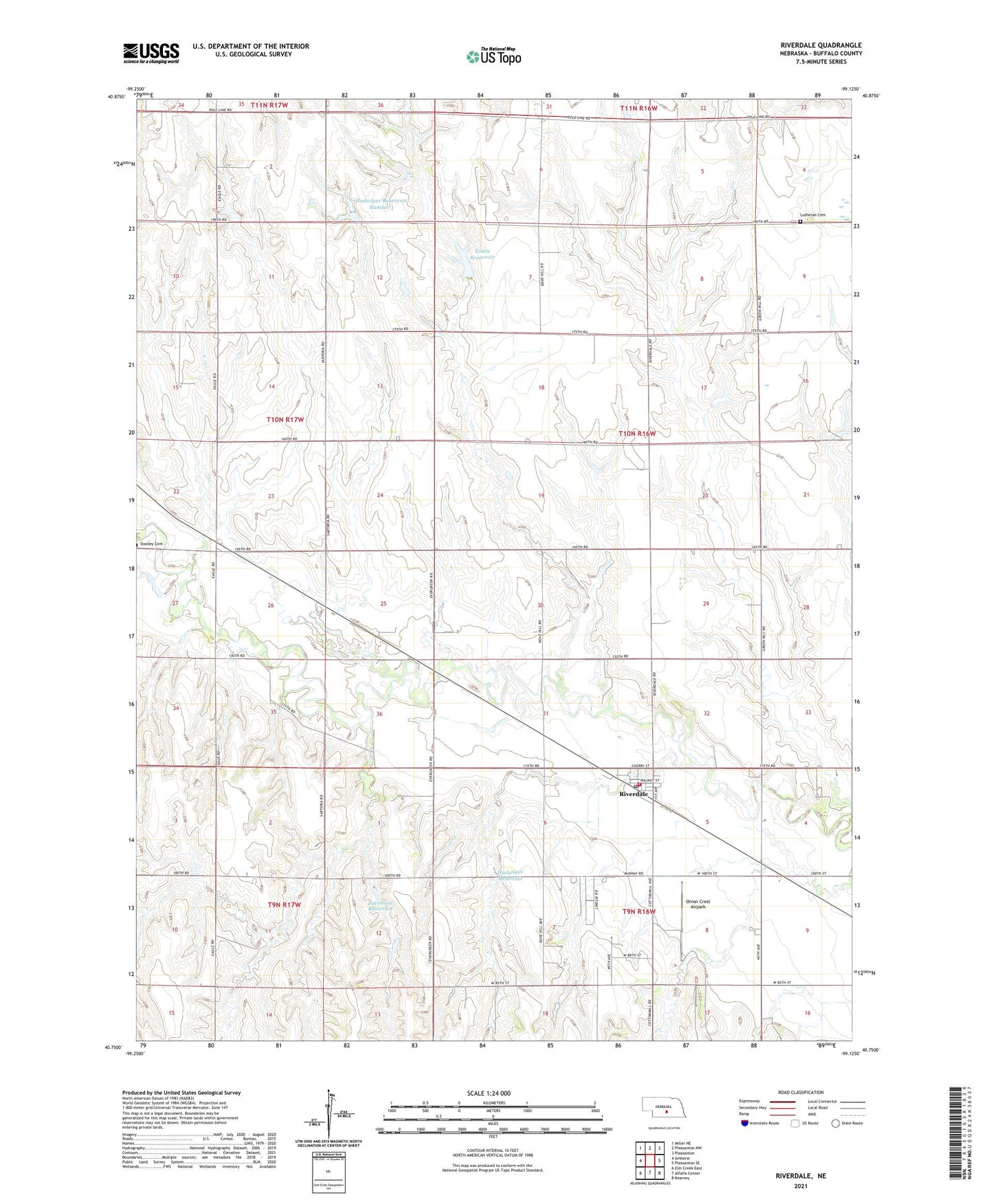 Riverdale Nebraska US Topo Map Image