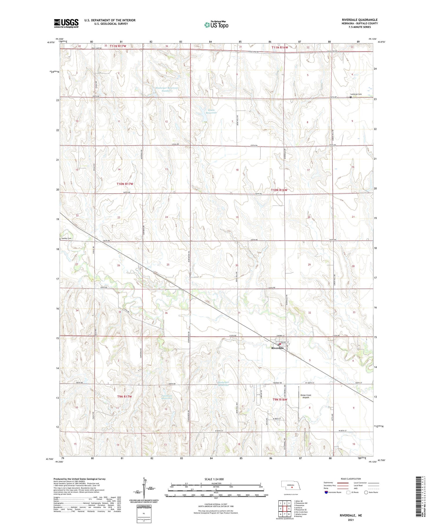 Riverdale Nebraska US Topo Map Image