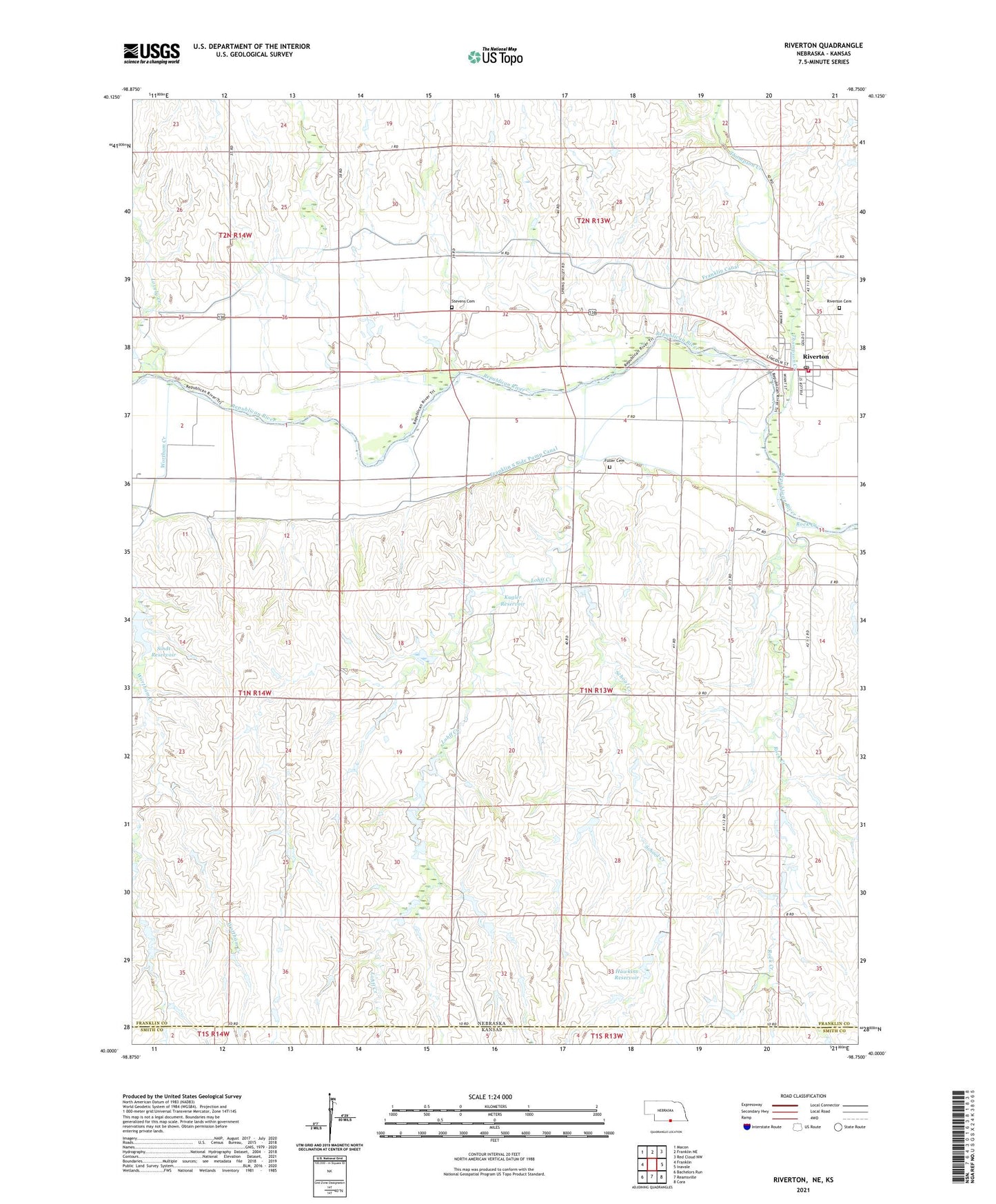 Riverton Nebraska US Topo Map Image