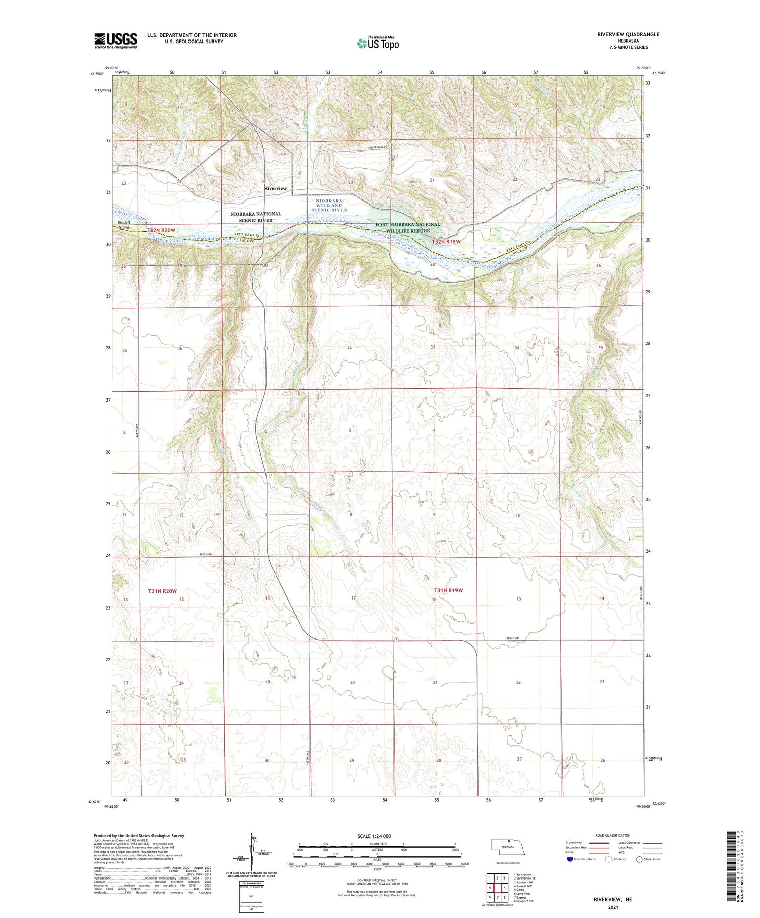 Riverview Nebraska US Topo Map Image