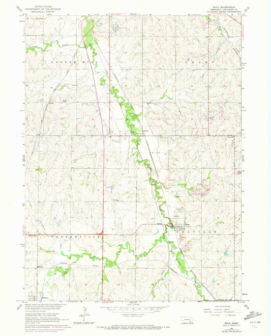 Classic USGS Roca Nebraska 7.5'x7.5' Topo Map Image