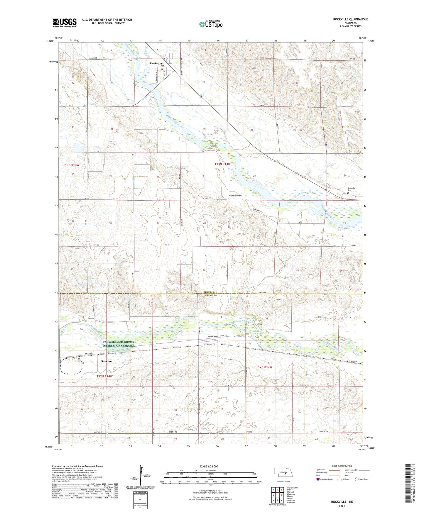 Rockville Nebraska US Topo Map Image
