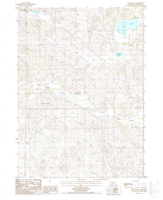 Classic USGS Rose Valley Nebraska 7.5'x7.5' Topo Map Image