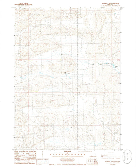Classic USGS Rosebud Lake Nebraska 7.5'x7.5' Topo Map Image