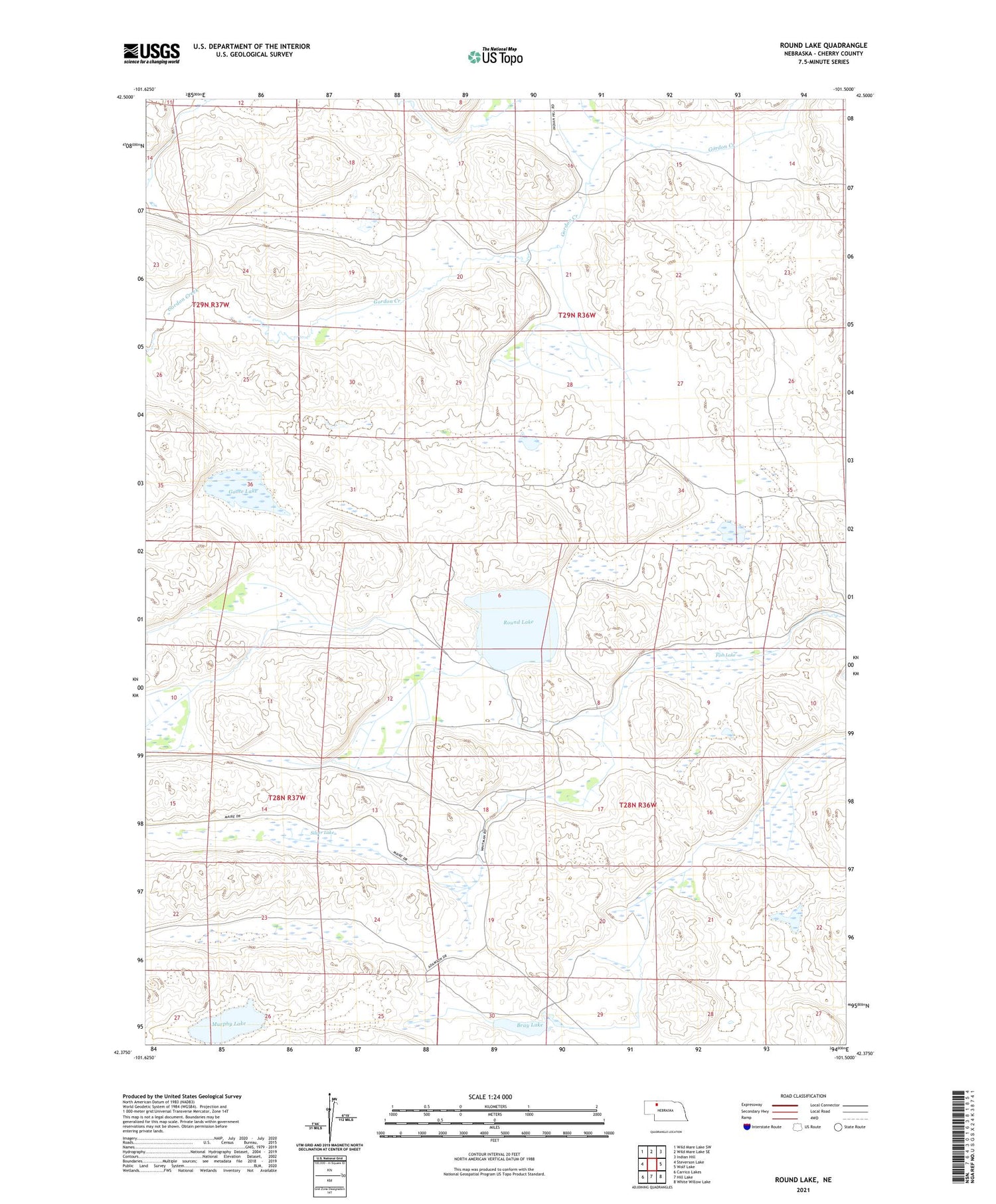 Round Lake Nebraska US Topo Map Image