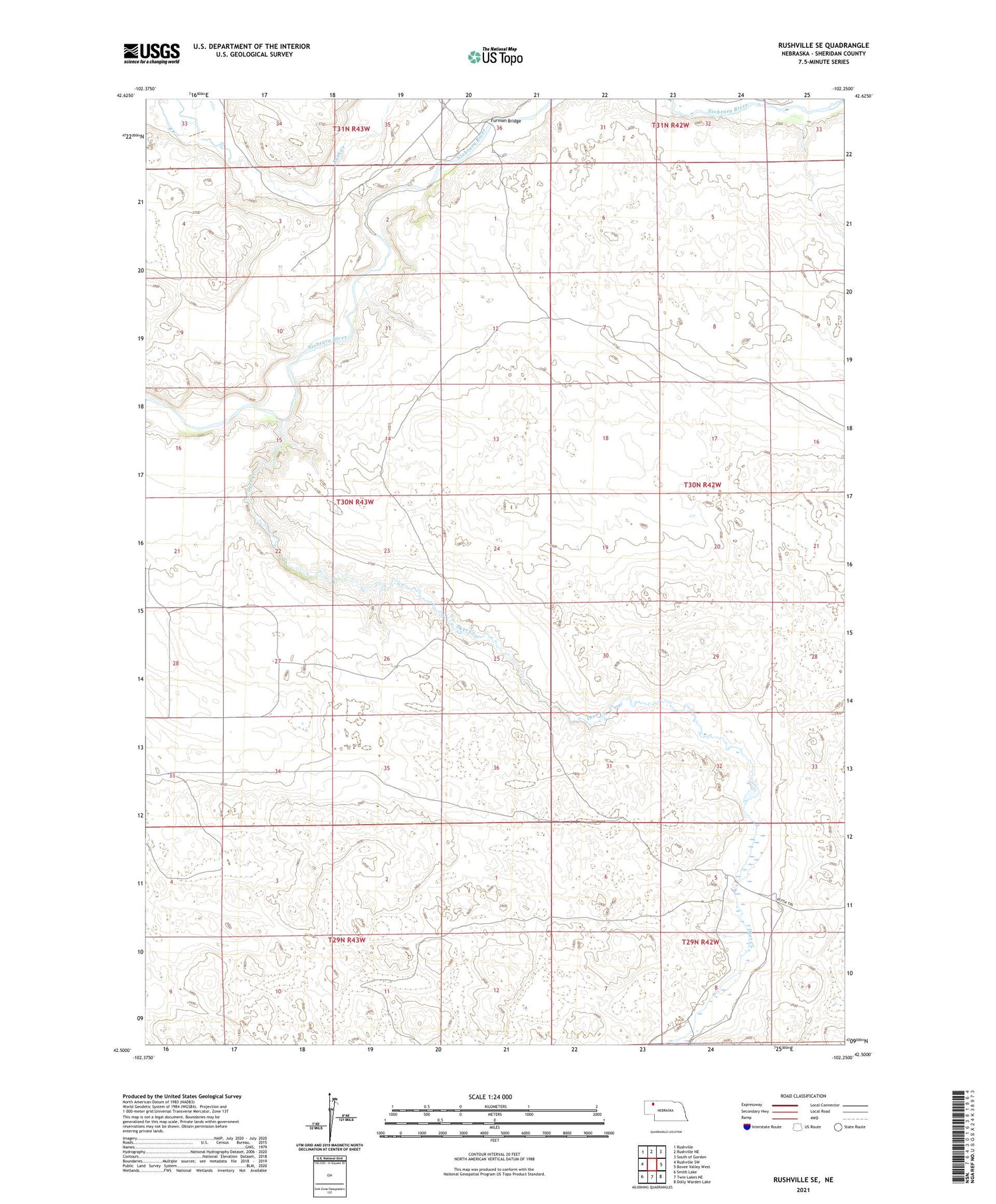Rushville SE Nebraska US Topo Map Image