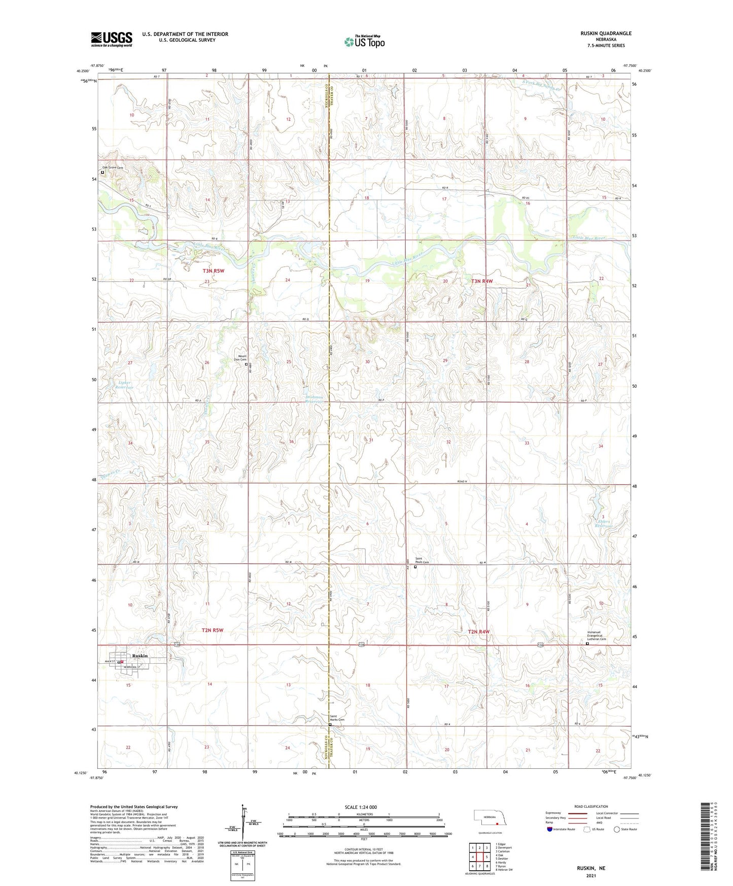 Ruskin Nebraska US Topo Map Image