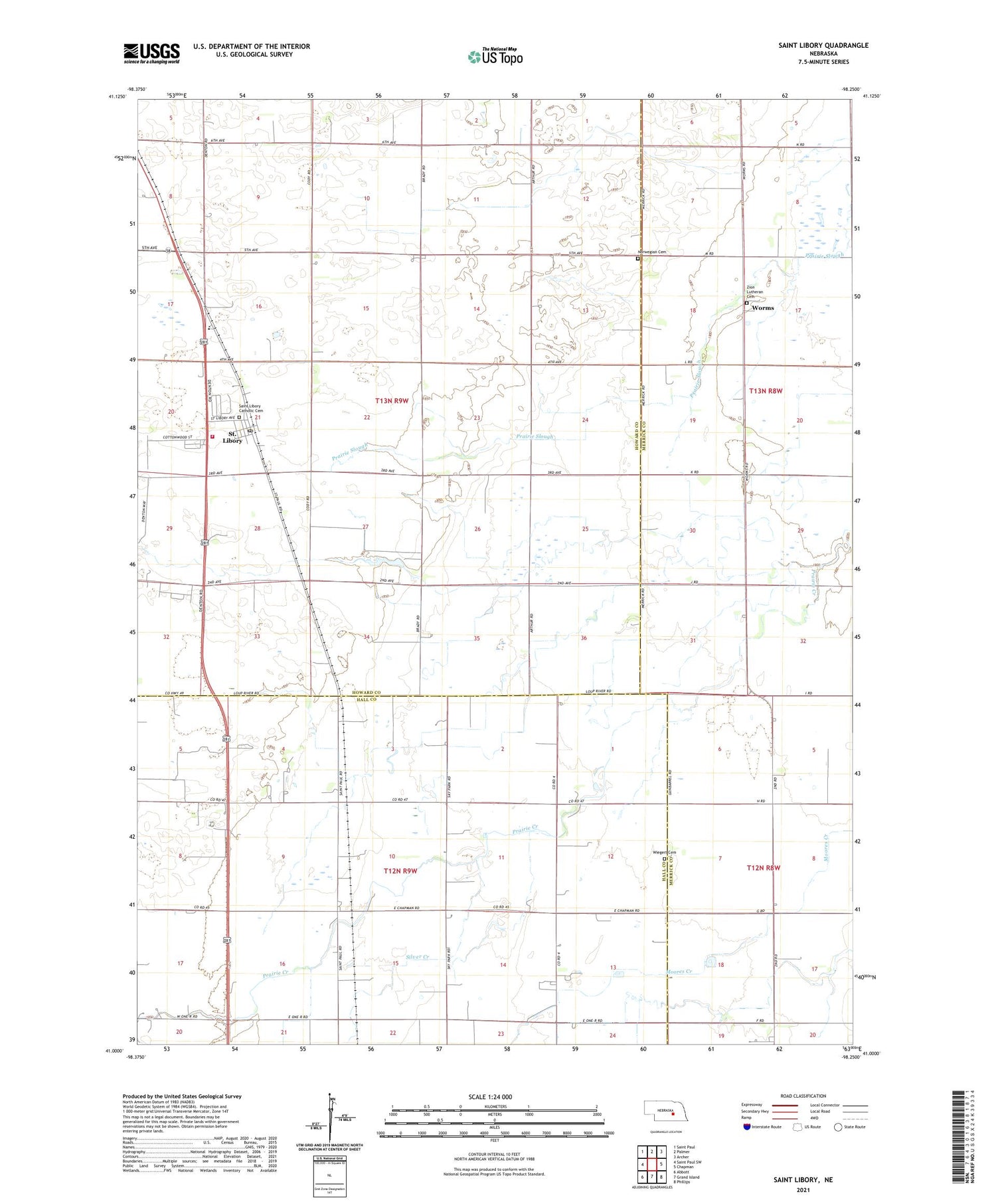 Saint Libory Nebraska US Topo Map Image
