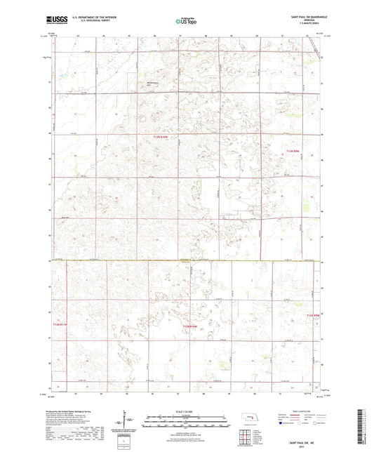 Saint Paul SW Nebraska US Topo Map Image