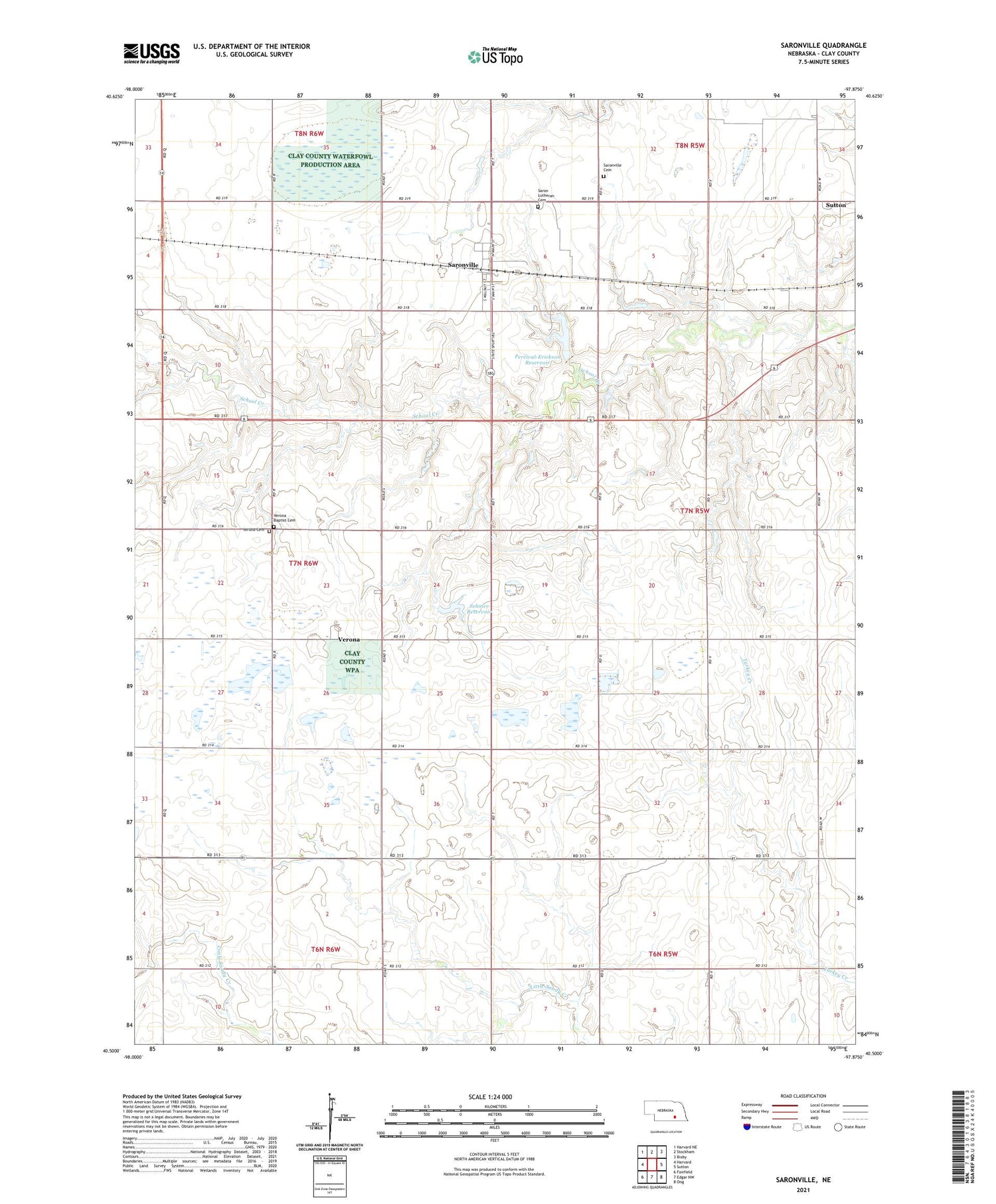 Saronville Nebraska US Topo Map Image