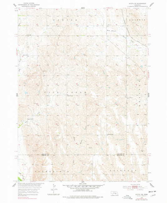 Classic USGS Scotia NE Nebraska 7.5'x7.5' Topo Map Image