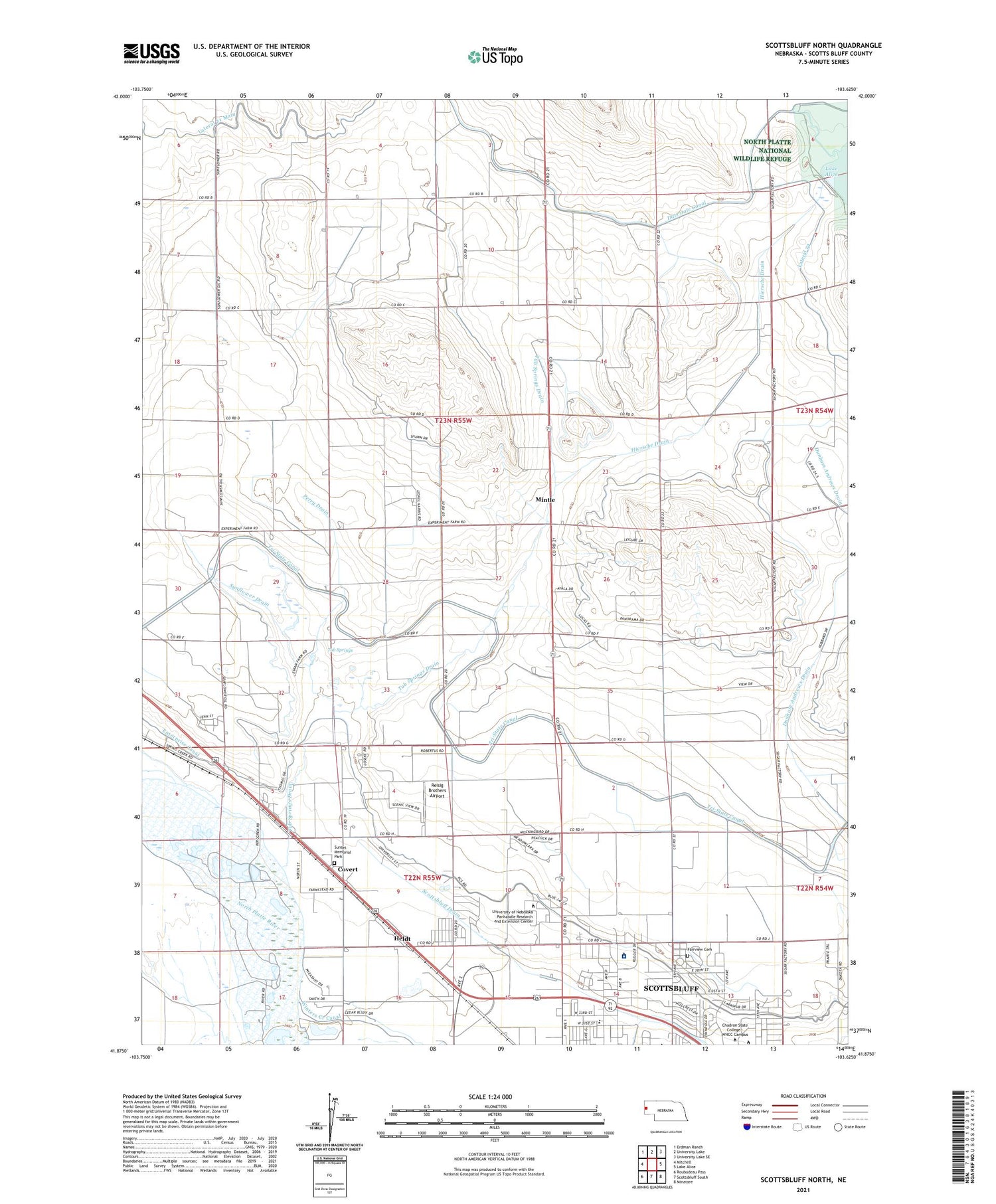 Scottsbluff North Nebraska US Topo Map Image