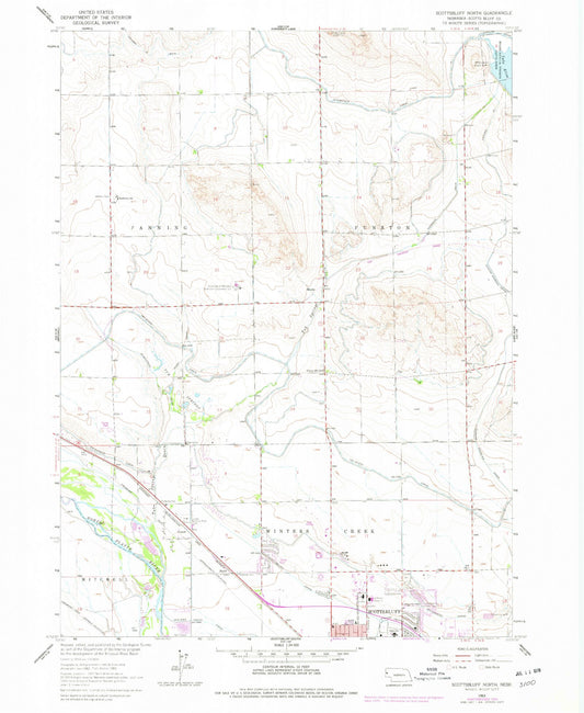 Classic USGS Scottsbluff North Nebraska 7.5'x7.5' Topo Map Image