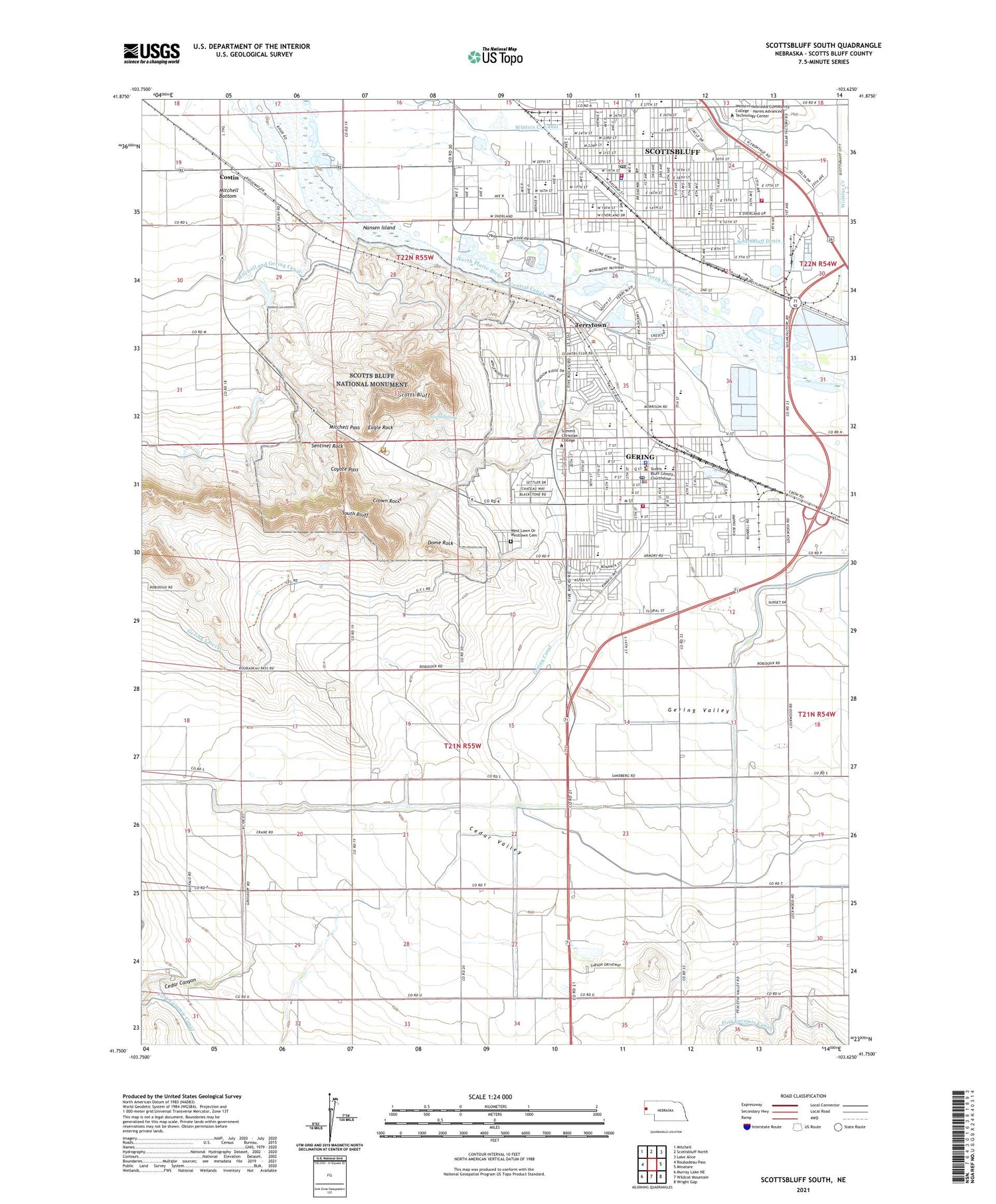 Scottsbluff South Nebraska US Topo Map Image