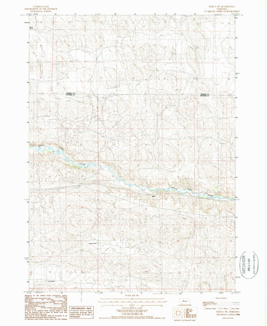 Classic USGS Seneca SW Nebraska 7.5'x7.5' Topo Map Image