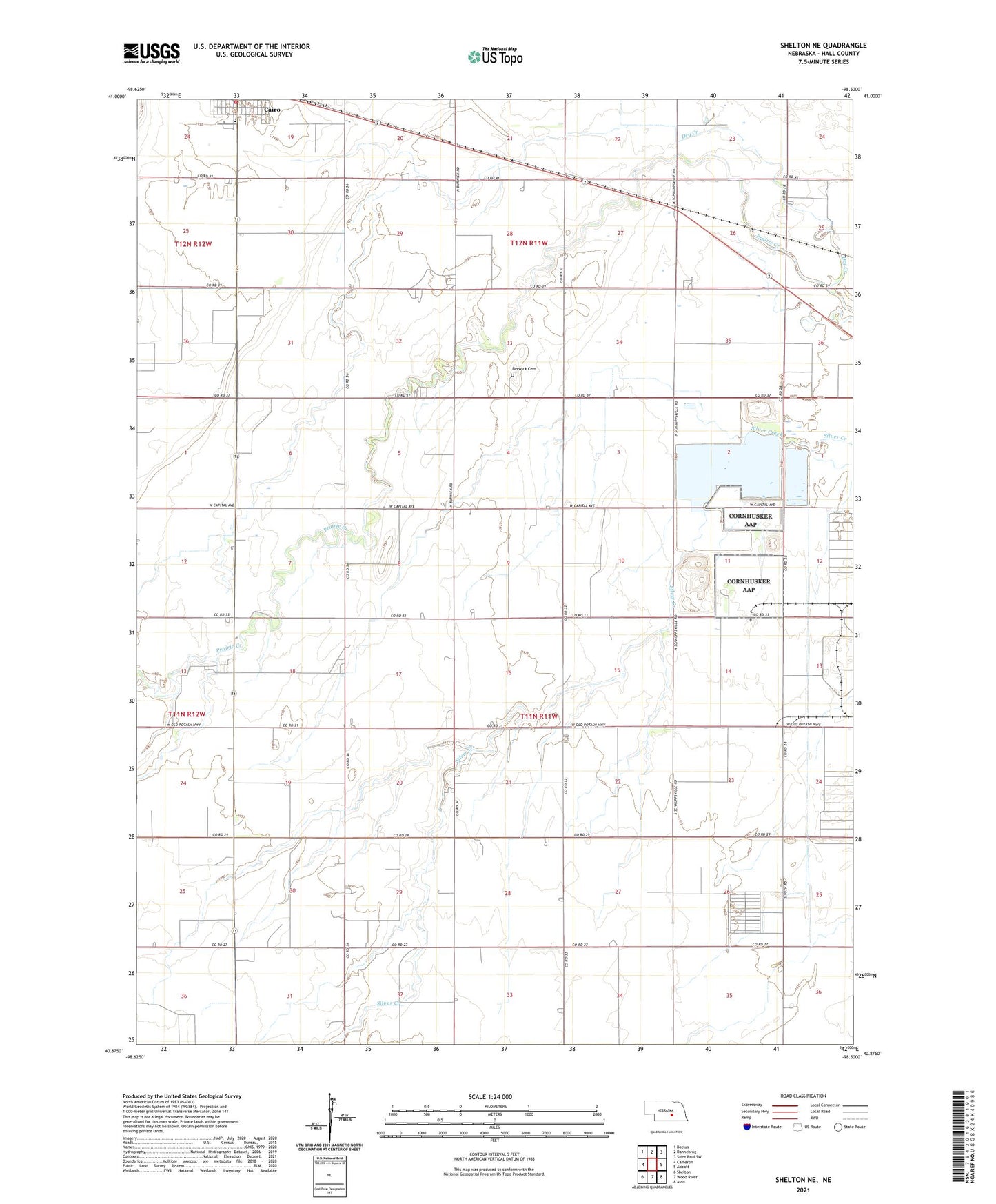 Shelton NE Nebraska US Topo Map Image