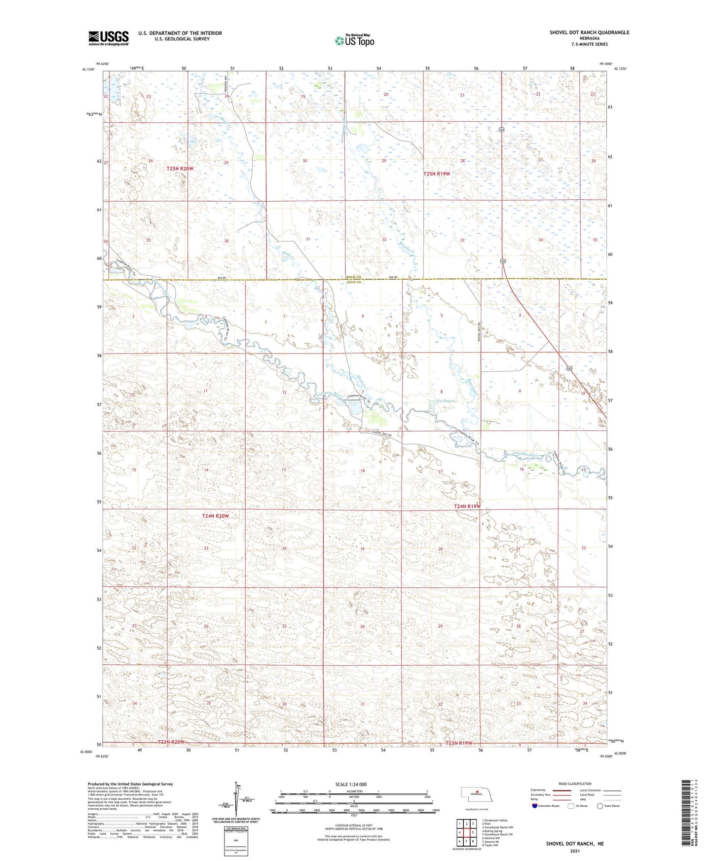 Shovel Dot Ranch Nebraska US Topo Map Image