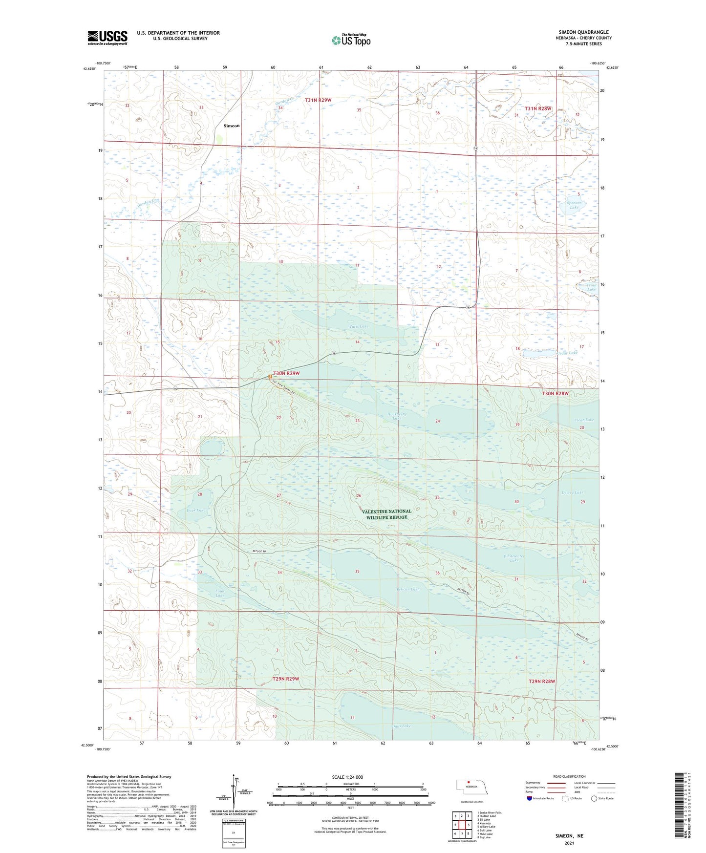Simeon Nebraska US Topo Map Image