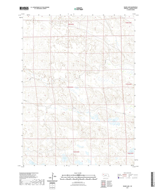 Skunk Lake Nebraska US Topo Map Image