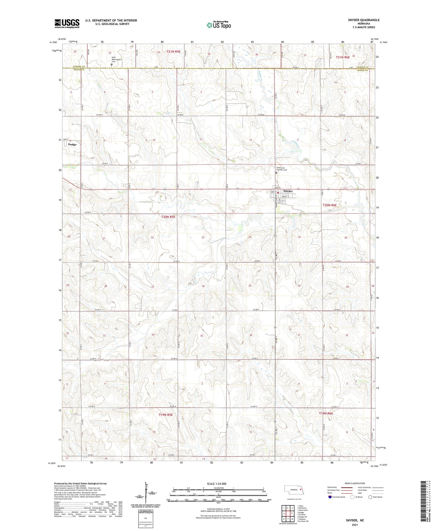Snyder Nebraska US Topo Map Image