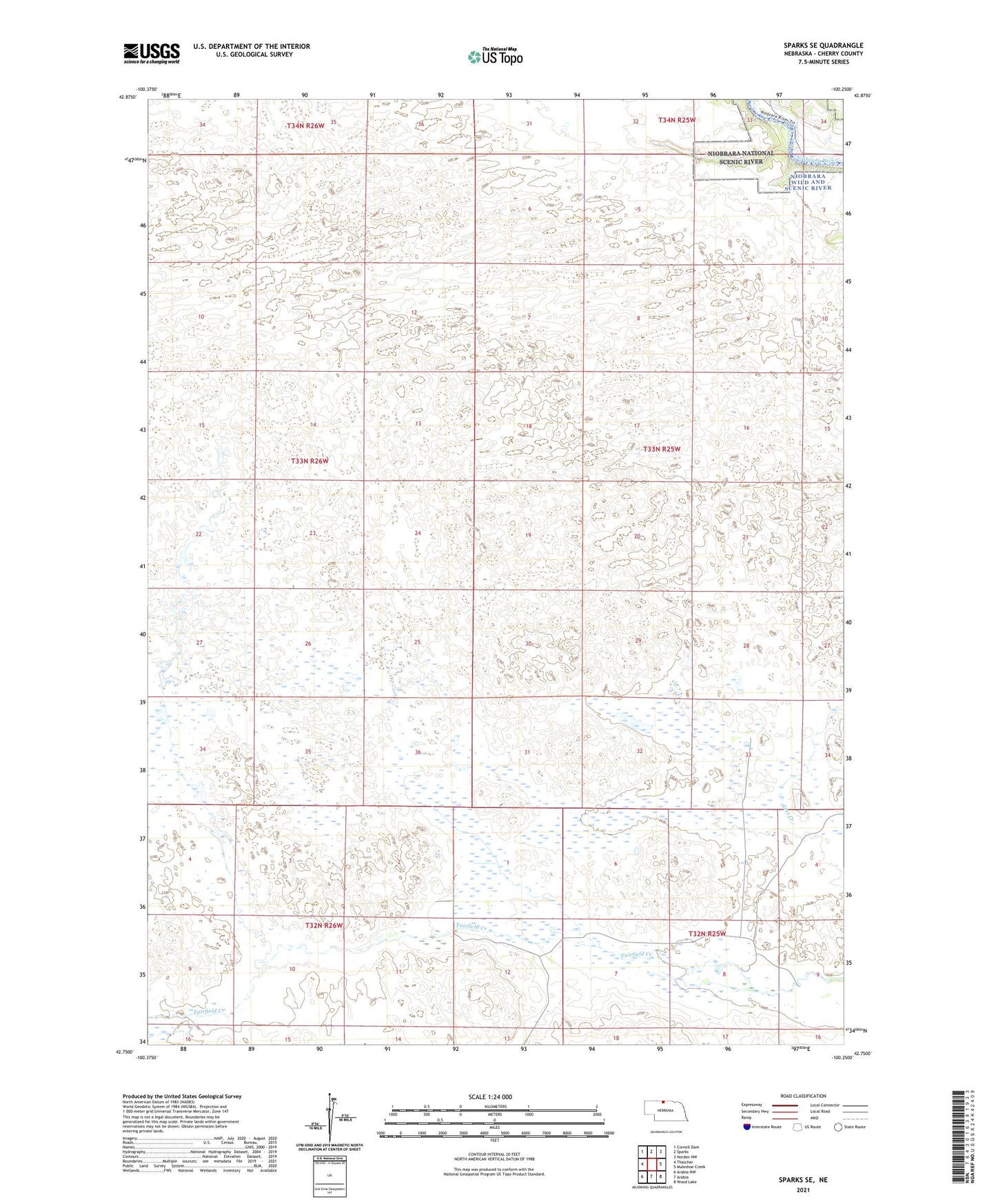 Sparks SE Nebraska US Topo Map Image