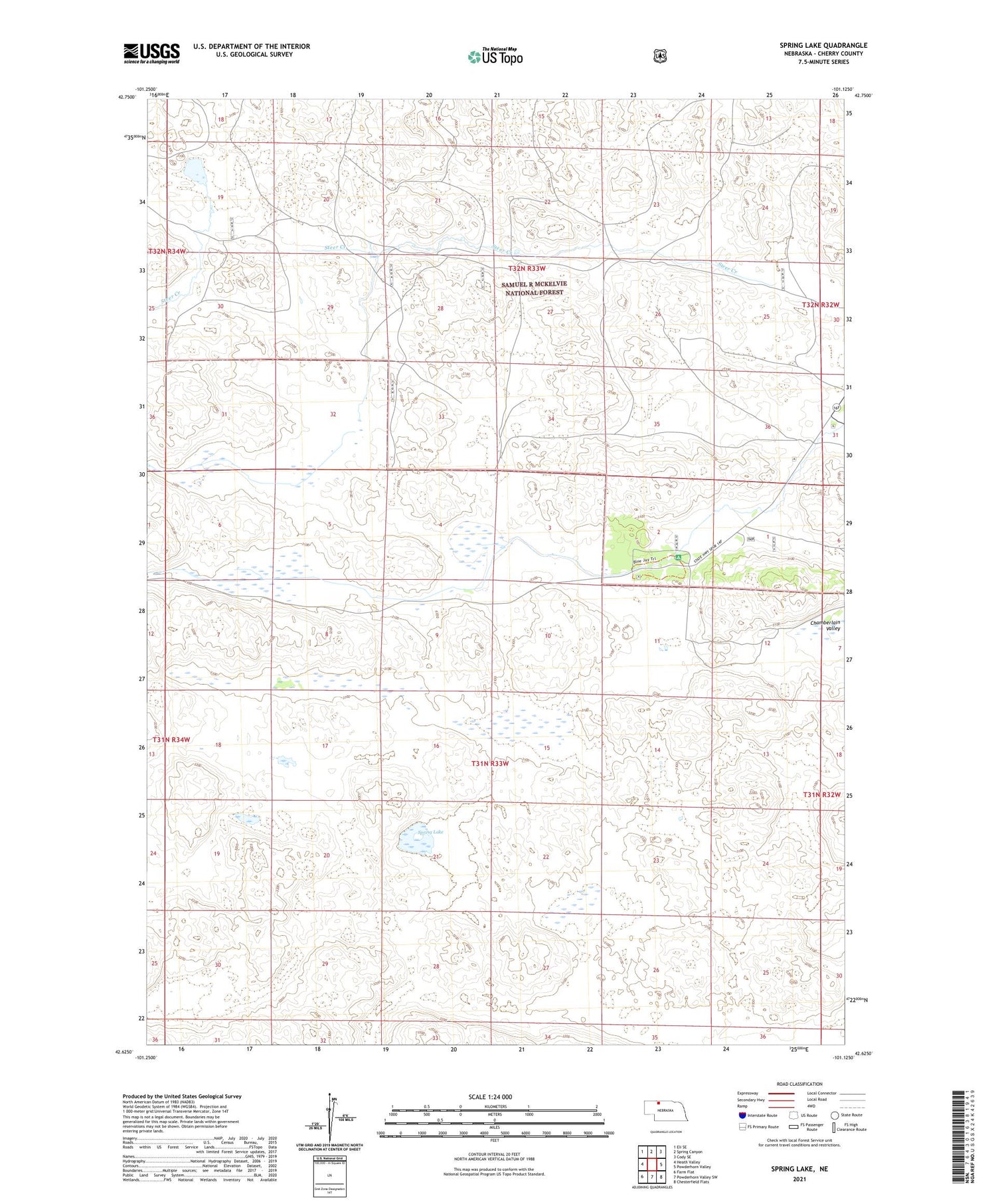 Spring Lake Nebraska US Topo Map Image