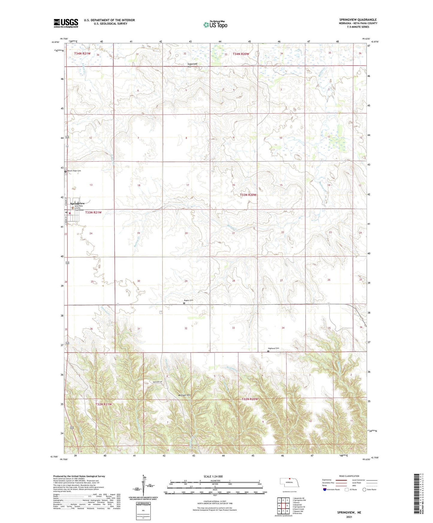 Springview Nebraska US Topo Map Image