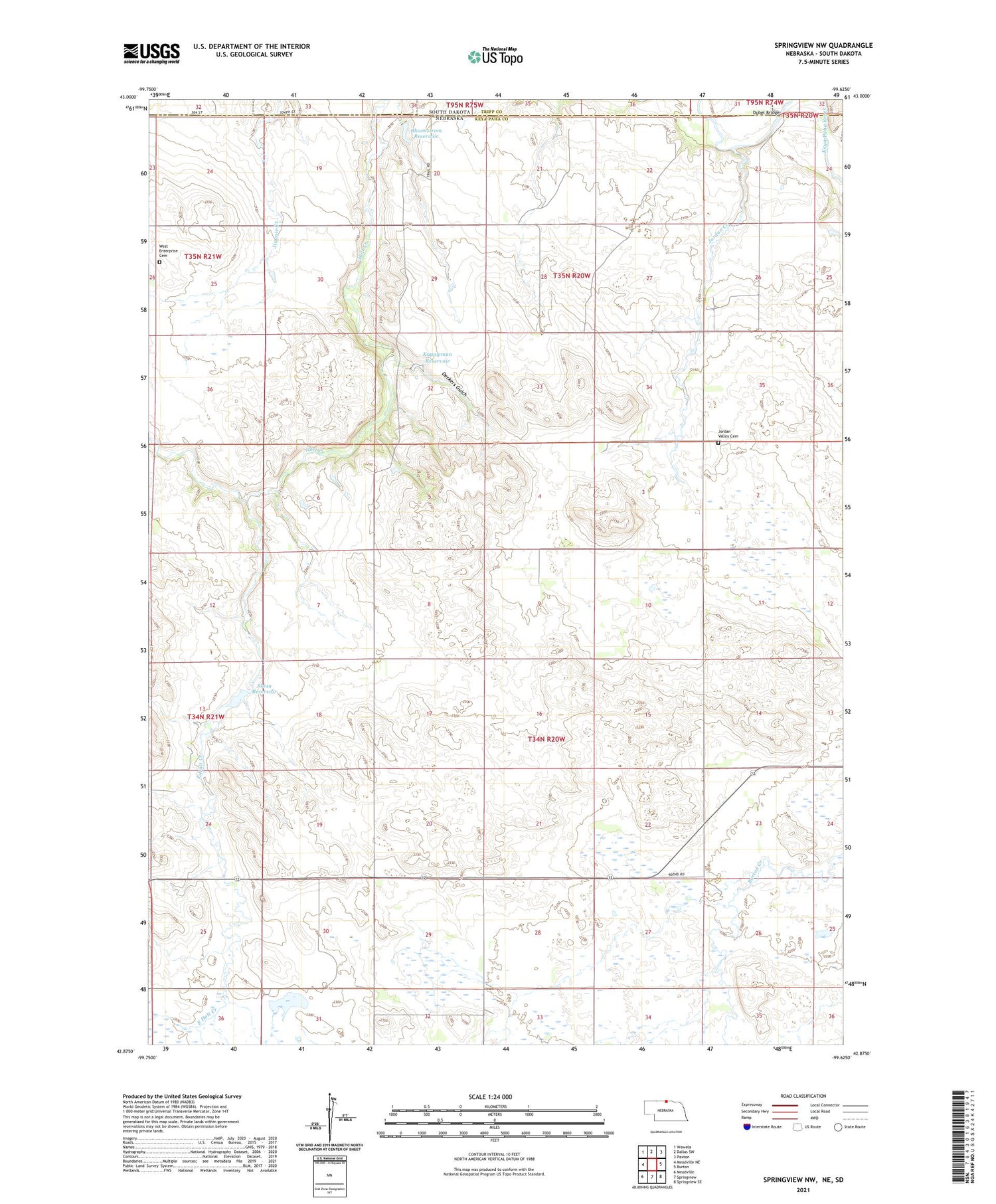 Springview NW Nebraska US Topo Map Image