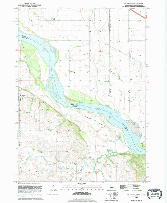 Classic USGS Saint Helena Nebraska 7.5'x7.5' Topo Map Image