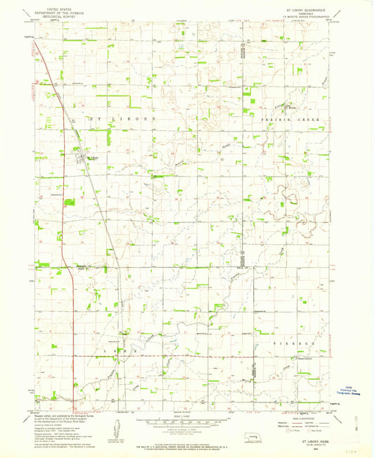 Classic USGS Saint Libory Nebraska 7.5'x7.5' Topo Map Image