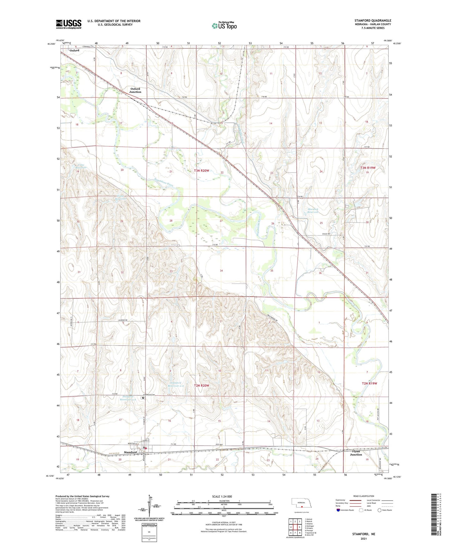 Stamford Nebraska US Topo Map Image