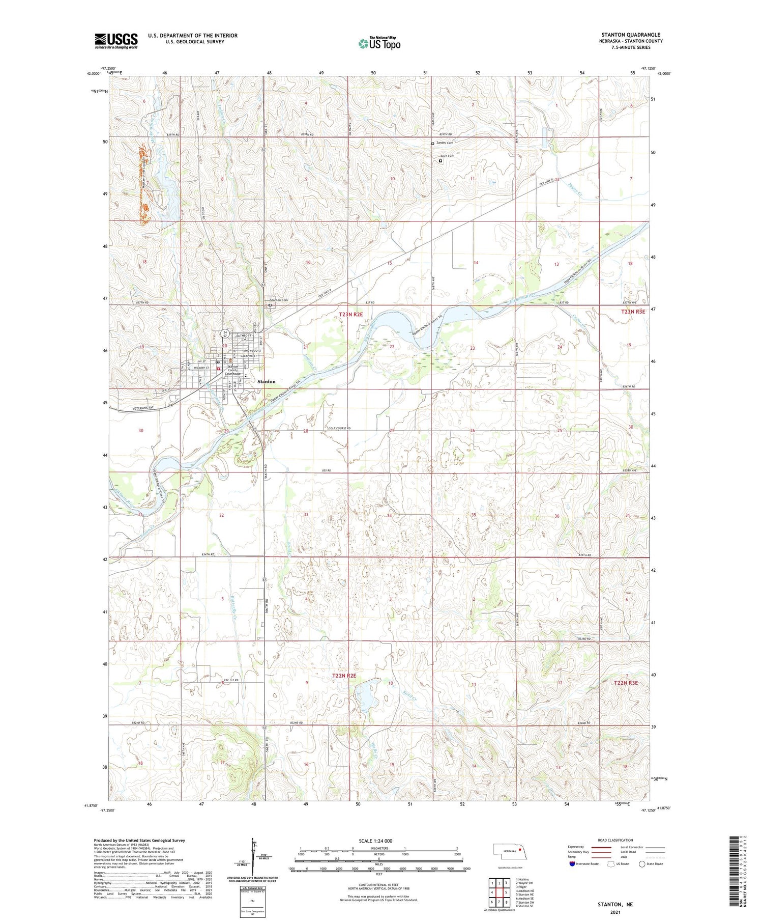Stanton Nebraska US Topo Map Image