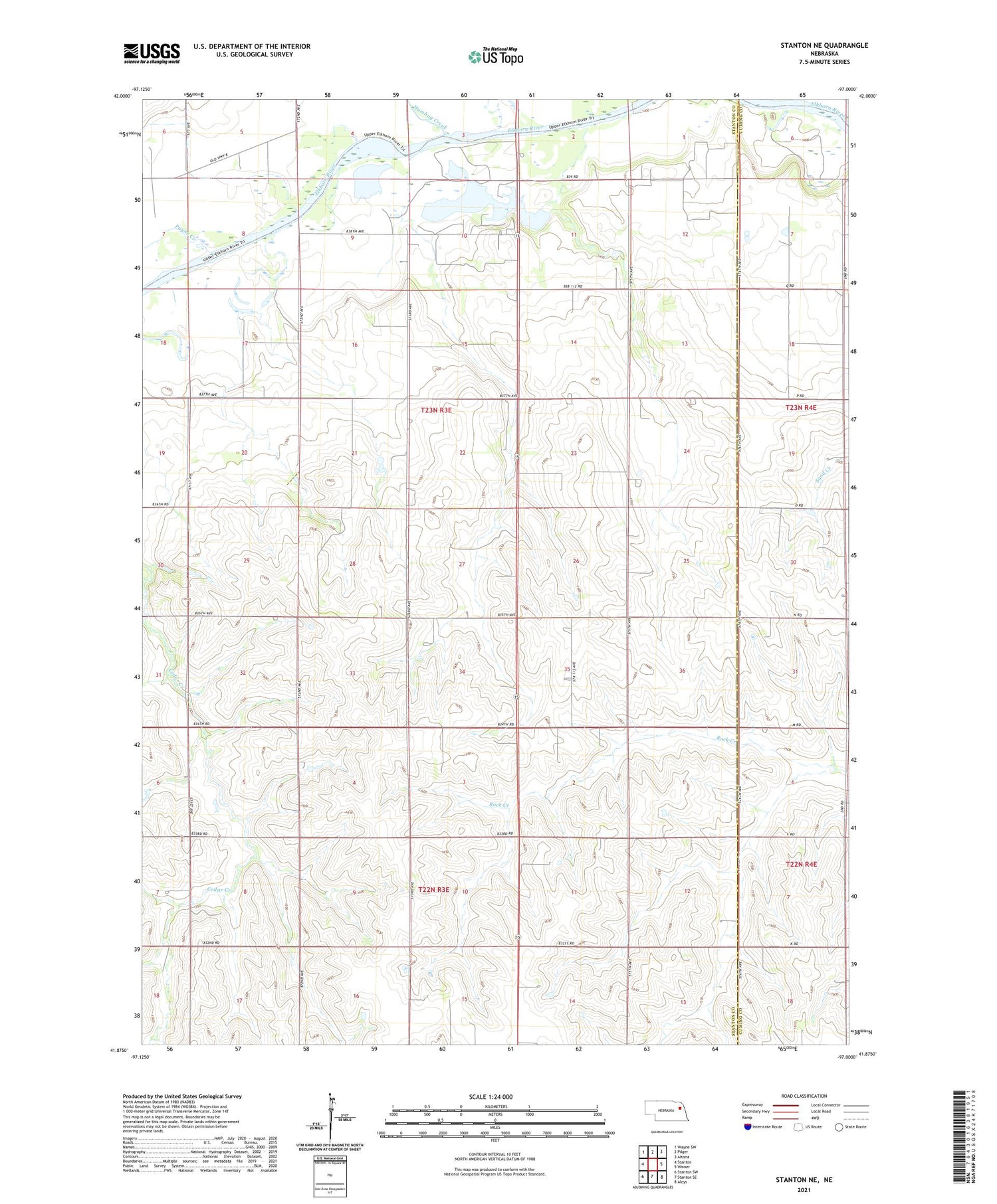 Stanton NE Nebraska US Topo Map Image