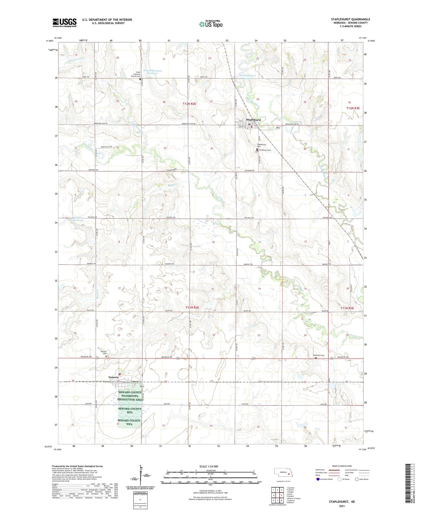 Staplehurst Nebraska US Topo Map Image