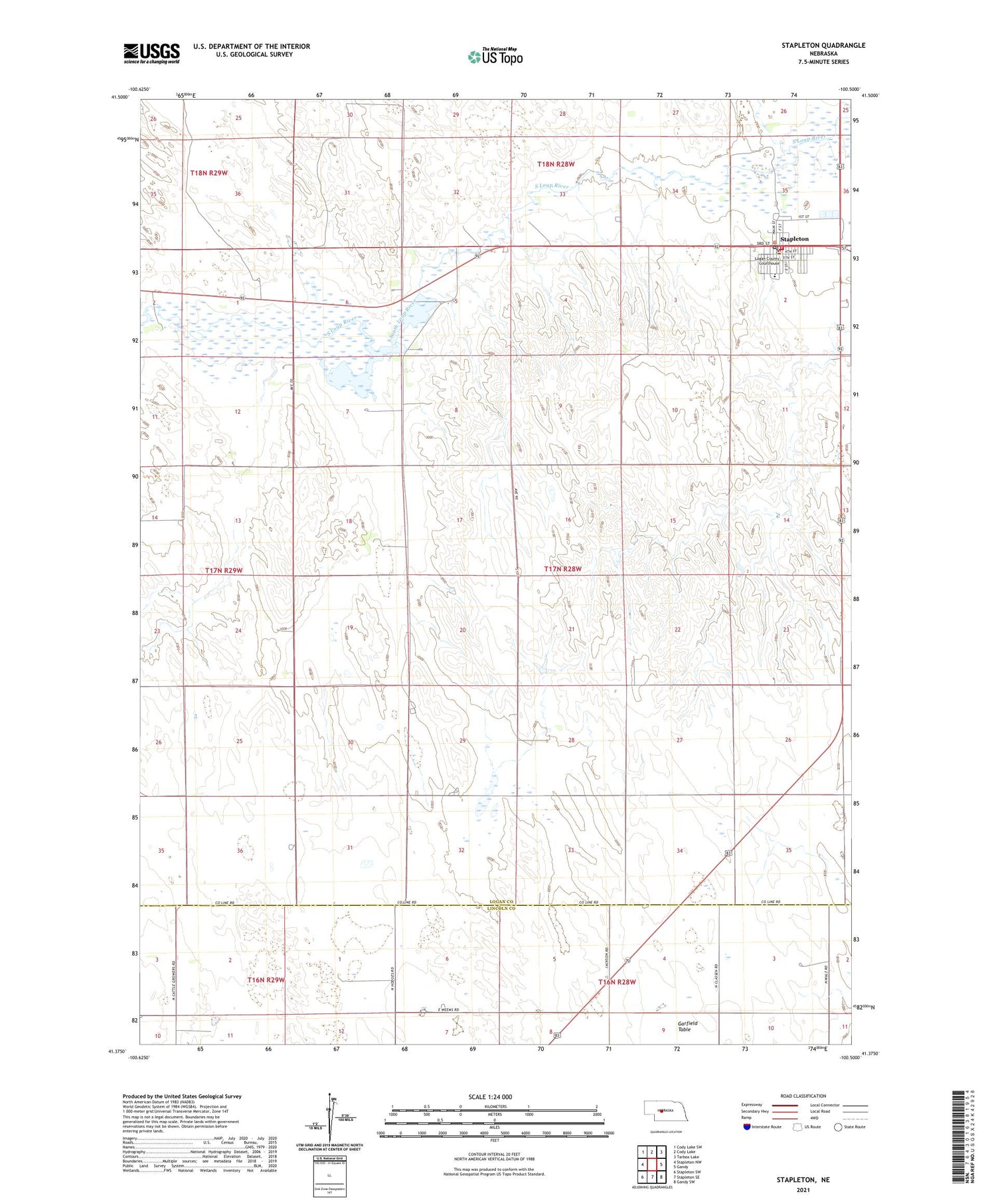 Stapleton Nebraska US Topo Map Image