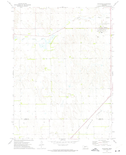 Classic USGS Stapleton Nebraska 7.5'x7.5' Topo Map Image