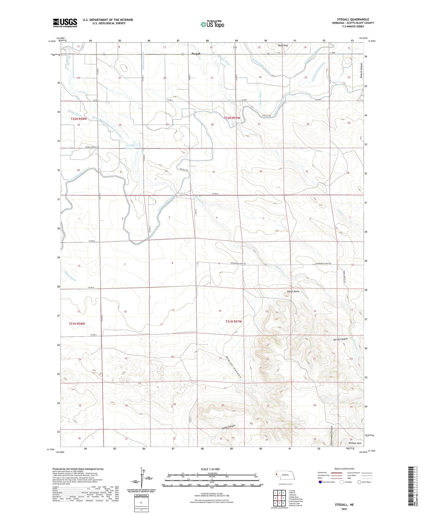 Stegall Nebraska US Topo Map Image